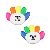 fiver color highlighter, high five, hand shape, different colors for each......