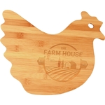 13.5" x 10.875" Bamboo Hen Shaped Cutting Board