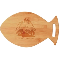 This animal-shaped, bamboo cutting board measures 8 1/2" x 14".... from ASI...