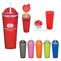 16 Oz. Snack Attack Tumbler. AS Material. Screw On, Spill-Resistant... from...
