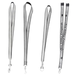 3/4" Silver Glitter Silk Screen Lanyard