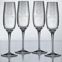 8 oz. Crescendo Champagne Set of 4 - Etched