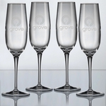 8 oz. Crescendo Champagne Set of 4 - Etched
