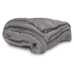 Large Faux Micro Mink Throw Blanket - Grey