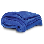 Large Faux Micro Mink Throw Blanket - Royal Blue