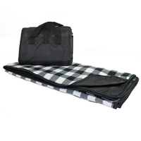 Explorer Picnic Blanket - Black and White Buffalo Plaid,