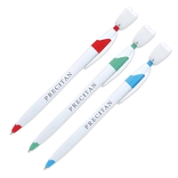 6 1/4" plastic ballpoint pen with tooth design at the top.... from ASI 98360...