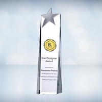 Color Imprinted Metal Star Tower - Medium