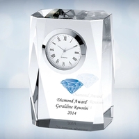 Beveled column clock made of optical crystal measures 3 1/2" x... from ASI...