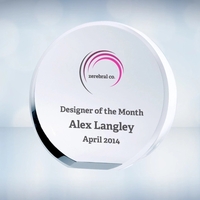Color Imprinted Beveled Circle Award