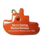 Vinyl-Coated Floating Key Tag - Tugboat