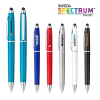Twist-action ballpoint pen with matte metallic, shiny white, or solid...