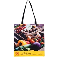 15" x 16" PET non-woven black and white fabric tote with... from ASI 35290...