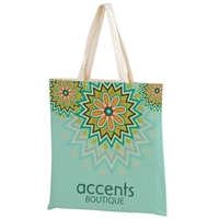 15" x 16" 5-ounce cotton canvas tote with seam-to-seam sublimation and......