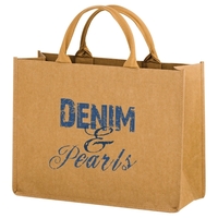 6" x 6" x 12" Kraft paper washable grocery tote with... from ASI 35290...