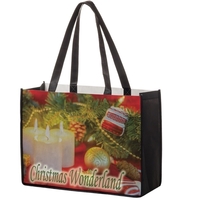 16" x 6" x 12" PET non-woven black and white tote... from ASI 35290 American...