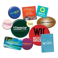 A high quality, two-piece metal button. Printed on high gloss paper... from...