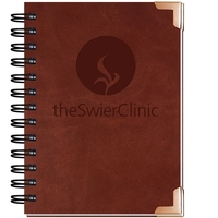 5" x 7" leather-like cover journal with blind deboss imprint and... from ASI...