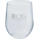 12 oz. Clear Plastic Stemless Wine Glass