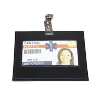 Black Leather ID Badge Holder