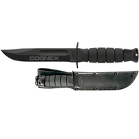 Short fixed knife, intended for all utilitarian uses. Includes leather...