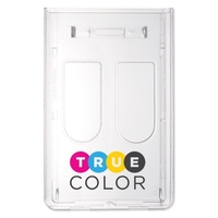 2-Card Premium Polycarbonate Badge Holders, 2.28" x 3.6"