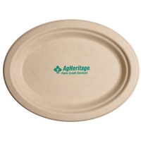 10" Kraft oval compostable paper plate; made from 100% recycled fibers.......
