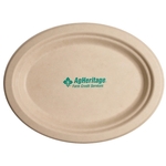 10" Kraft Oval Compostable Paper Plate