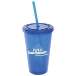 16 oz Acrylic Tumbler with Lid and Straw