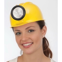 Rigid Plastic Miner's Hard Hat w/Light. Packed 1 dozen. Must... from ASI...