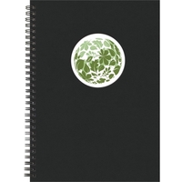 7" x 10" wire-bound paperboard notepad with die-cut window, full-color...