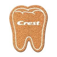 Tooth-shaped cork coaster, 3.75" x 1/8"... from ASI 90807 Tekweld