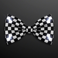 Black & White Light Up Checker Bow Tie