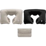Inflatable Velour Neck Pillow With Pouch