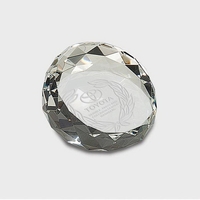 Round Crystal Facet Paperweight