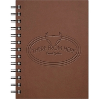 5" x 7" textured rustic leather notepad with foil imprint, 100... from ASI...