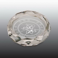 Round Crystal Paperweight 3"