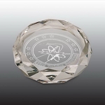 Round Crystal Paperweight 3"