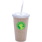 16 oz. Double Wall Acrylic Tumbler w/ Burlap Insert
