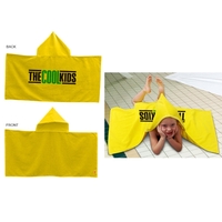 22" x 44" velour colored hooded towel with printed logo... from ASI 53509...