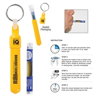 USA-made breathalyzer key tag with disposable single-use tester containing...