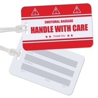 Durable luggage tags made of heavy-duty laminated PVC. Add your custom......