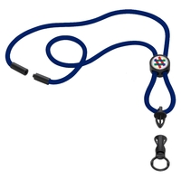 16"L x 3/16"W nylon lanyard with round locking slider, a snap... from ASI...