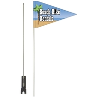8" x 12" Double Sided PVC Bike Flag w/ Pole & Bracket