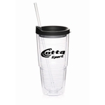 24 oz. Double Wall Solid Clear Orbit Acrylic Tumblers