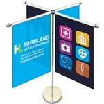 11-19.7" Metal Telescopic Flagpole w/ 4 Banners