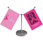 5.5-9" Metal Telescopic Flagpole w/ 2 Flags