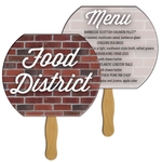 Oval Offset Sandwiched Fan w/ Wood Stick