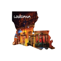 Louisiana State shaped hand fan without stick with a high gloss... from ASI...