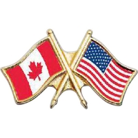 Stock Design 1-1/4" Crossed Flags Lapel Pin.... from ASI 53697 Faro Products
